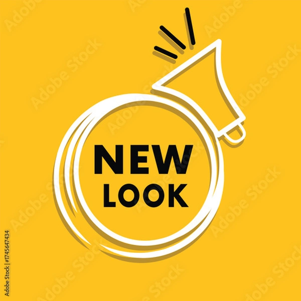 Fototapeta New look sign - colorful badge eps illustration. Ad element vector. Banner text Web.