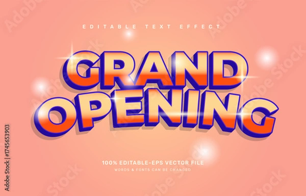 Fototapeta Grand opening editable text effect template