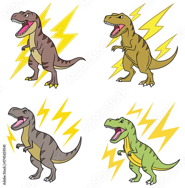 Fototapeta Black and Color line art icon design 