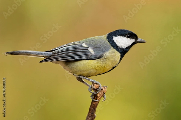 Obraz Hungrige  Kohlmeise im Garten