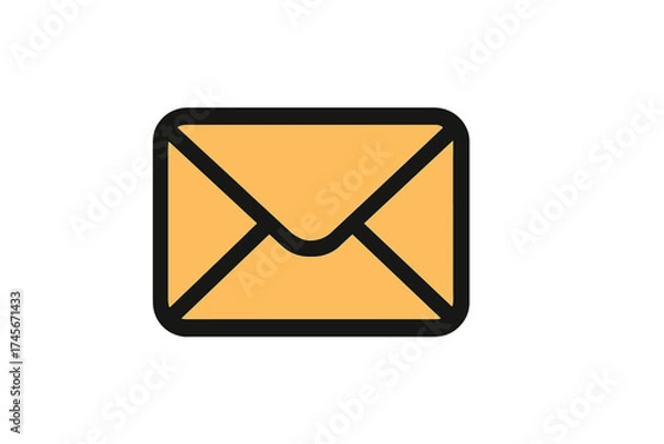 Fototapeta Mail icon vector. Trendy filled line style for web, logo, app, UI design. Envelope graphic for email, message, communication. Contact us symbol. Send letter concept. Isolated.