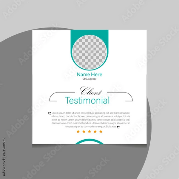 Obraz Creative, modern, stylish, abstract client testimonial template, elegant customer design  bundle Set.