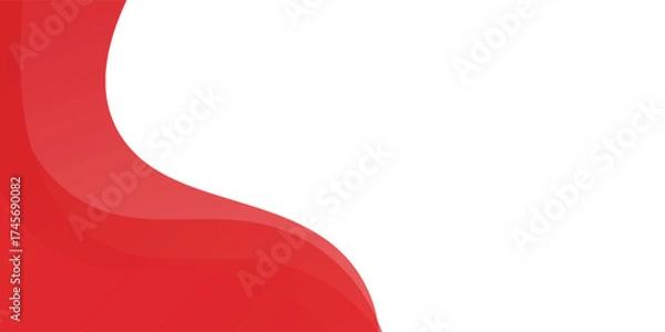 Fototapeta Red Wave on White Background Simple curve background for business with space for text. vector illustration eps10