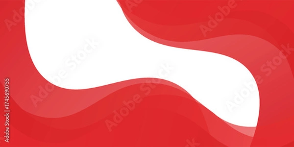 Fototapeta Red Wave on White Background Simple curve background for business with space for text. vector illustration eps10