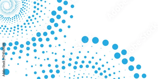 Fototapeta Transparent Vector Gradient Blue Color Halftone Background Staggered Dots Pattern modern dotted arts abstract vector background