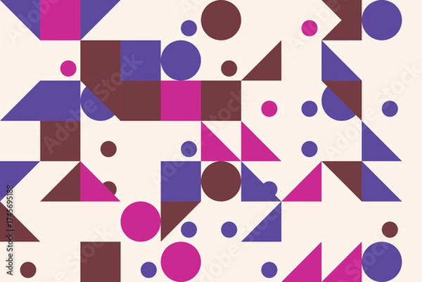 Fototapeta Abstract geometric pattern with circles squares and triangles for backgrounds