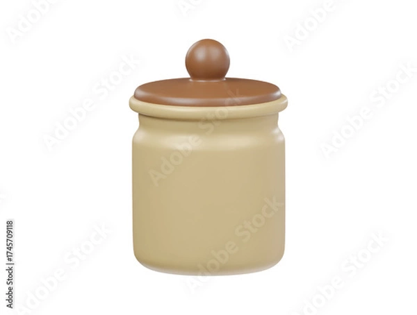 Fototapeta Kitchen jar icon 3d rendering illustration
