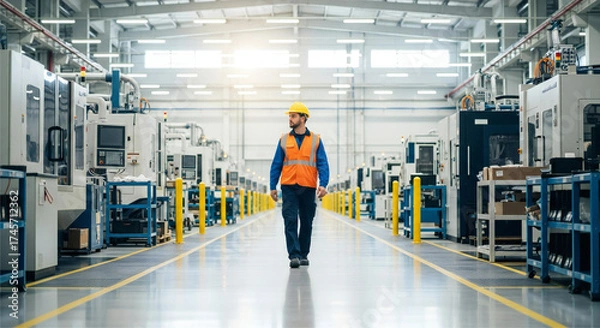 Fototapeta worker in warehouse