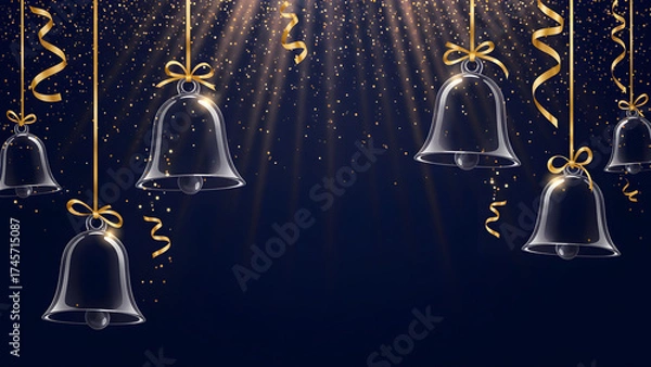 Obraz christmas bells on a blue background