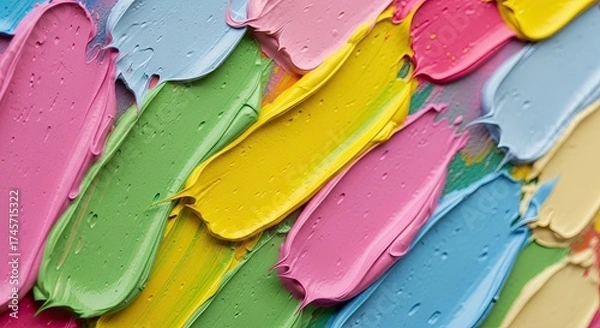 Fototapeta Abstract Textured Paint Strokes with Vibrant Colors and Soft Pastel Hues