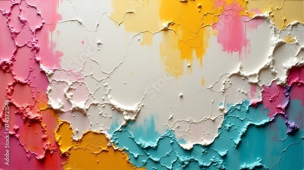 Obraz Vibrant textured abstract painting with thick impasto strokes