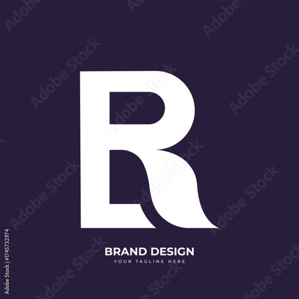 Fototapeta Letter BR RB Initial Modern Abstract Monogram Logo