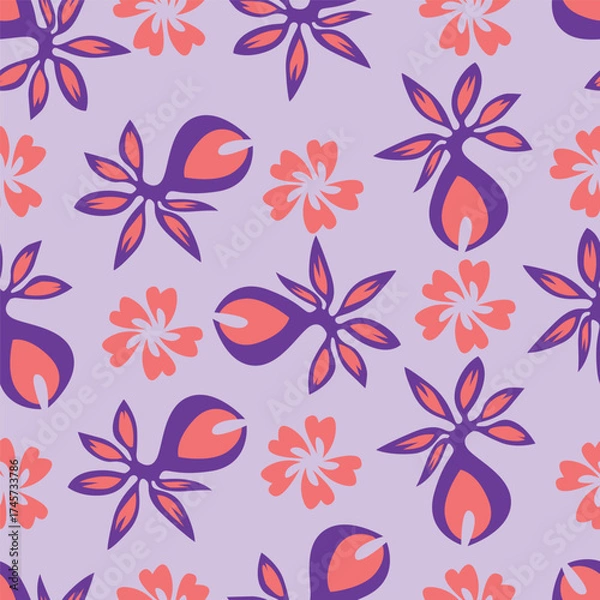 Fototapeta seamless floral pattern