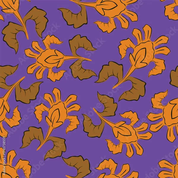 Fototapeta seamless floral pattern