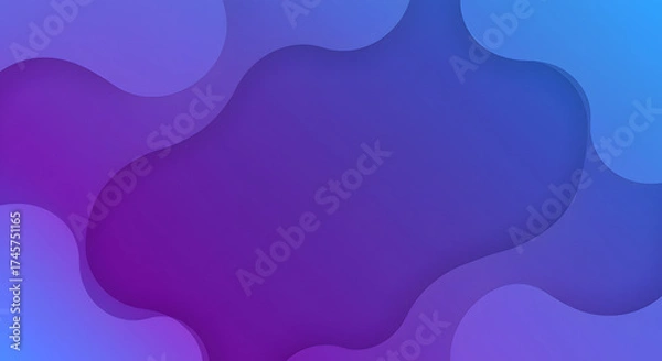 Obraz Abstract background with fluid shapes in shades of blue and purple creating a modern design