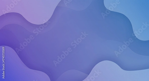 Obraz Abstract background with flowing shapes in shades of blue and purple creating a smooth gradient effect