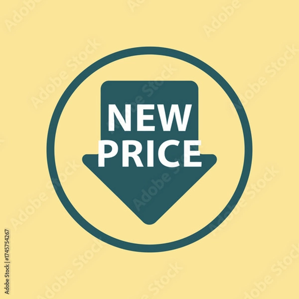 Obraz Promotional banner with a cute pink cloud and sparkles on a blue background. Vector illustration for sales, special offers, and advertising