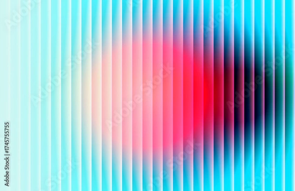 Fototapeta Vibrant ribbed background with futuristic vintage aesthetic and nostalgic retro chrome. Chromatic dramatic gradient in retro-futuristic style with warm and cool tones for trendy visual art projects