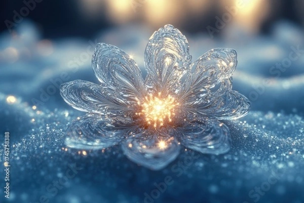 Obraz Snowflakes falling on the ground.