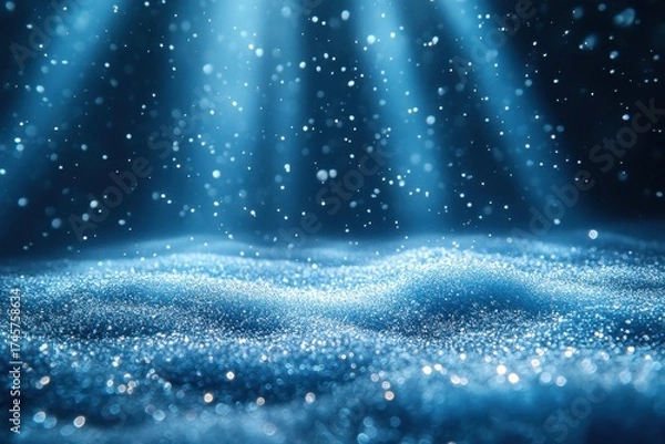 Obraz Sparkling lights on a blue background.