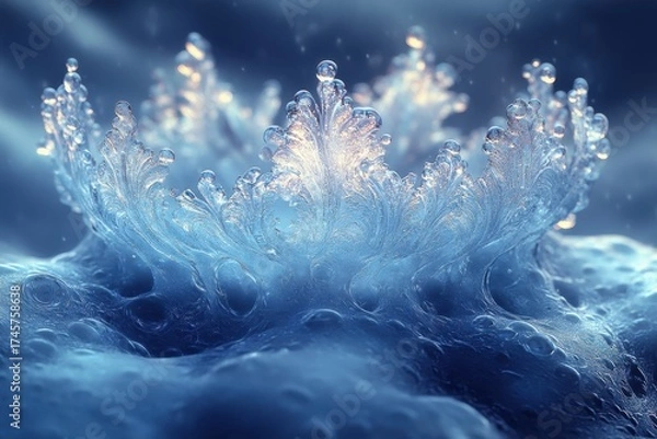 Obraz Blue crown against dark background.