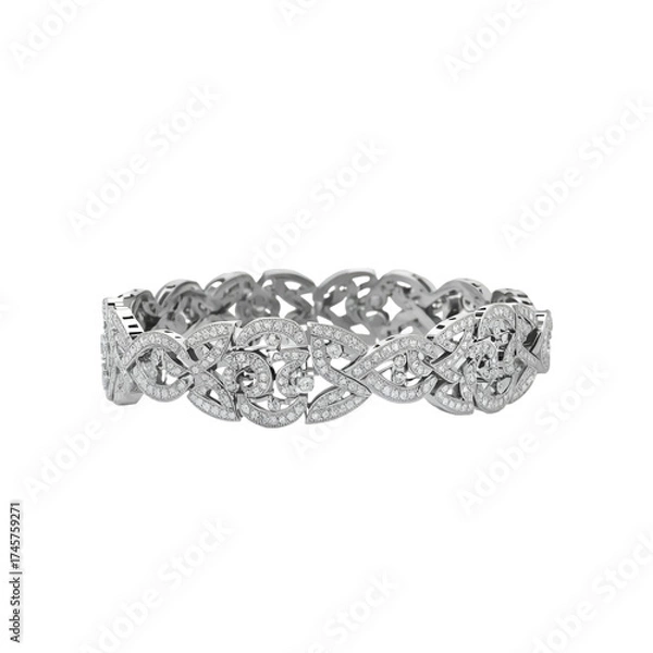 Obraz silver chain isolated on white