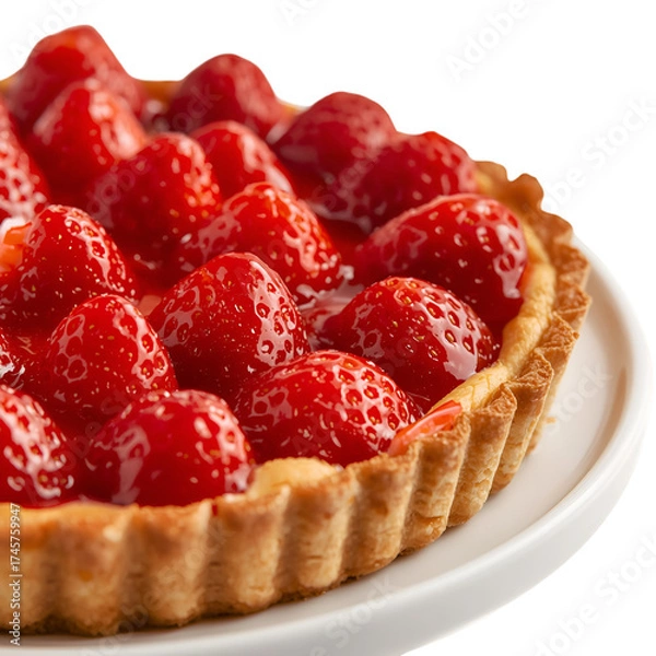 Obraz raspberry tart on a white background