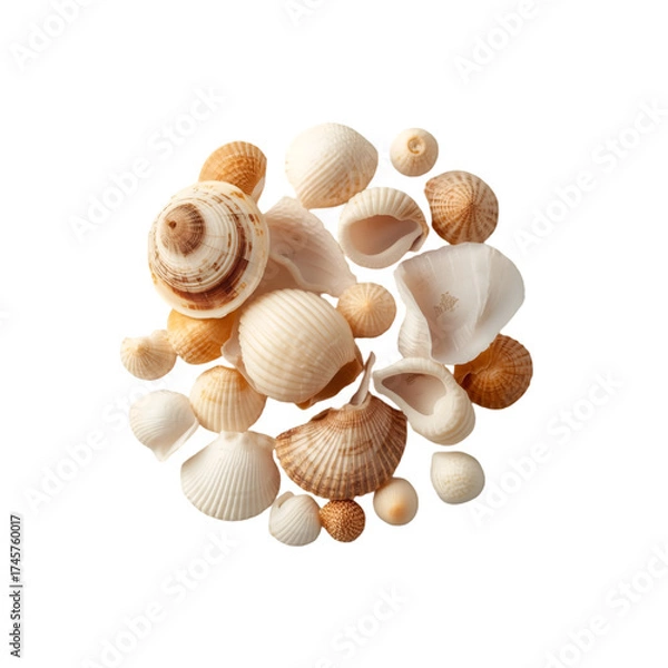Obraz seashells on white background