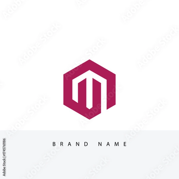 Obraz Geometric 'M' Logo within Hexagon Modern Branding Concept