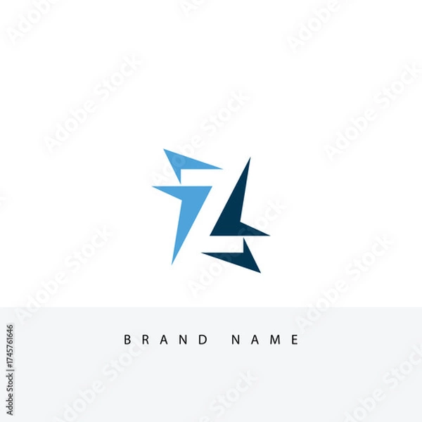 Obraz Abstract Letter Z Logo with Geometric Shapes for Branding