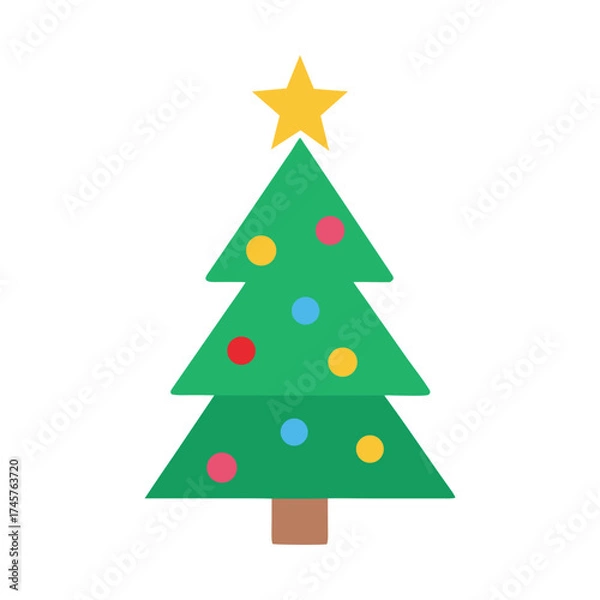Fototapeta christmas tree vector illustration