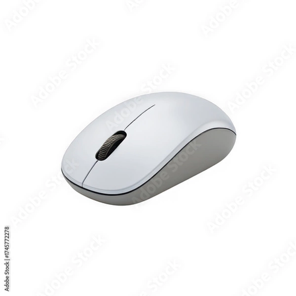 Fototapeta White computer mouse isolated on transparent background