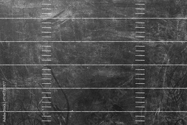 Fototapeta American football field, chalk drawing scheme, football nfl, offense and defense, playbook yard, line grid marker, vector illustration