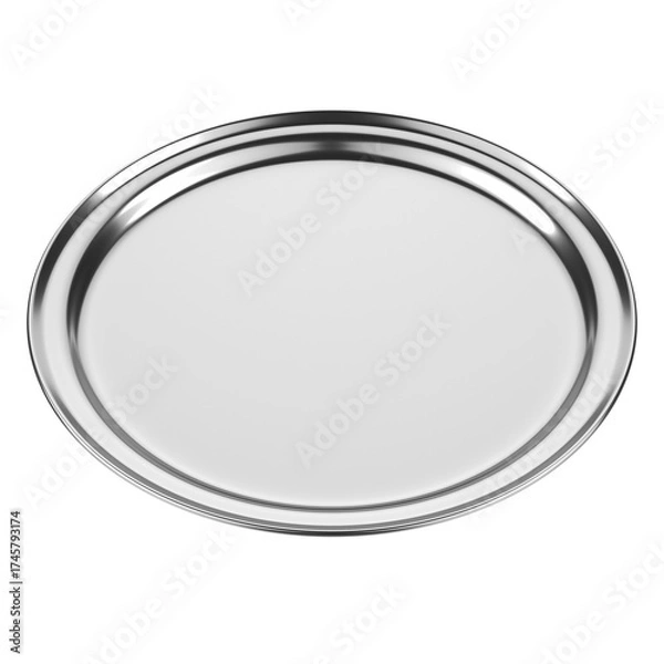 Fototapeta Silver Tray isolated on transparent background