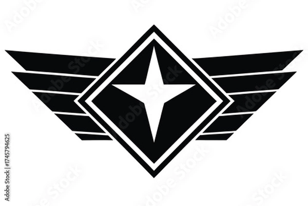 Fototapeta  collection of vector wing emblems in a modern, geometric, and stylized design . 