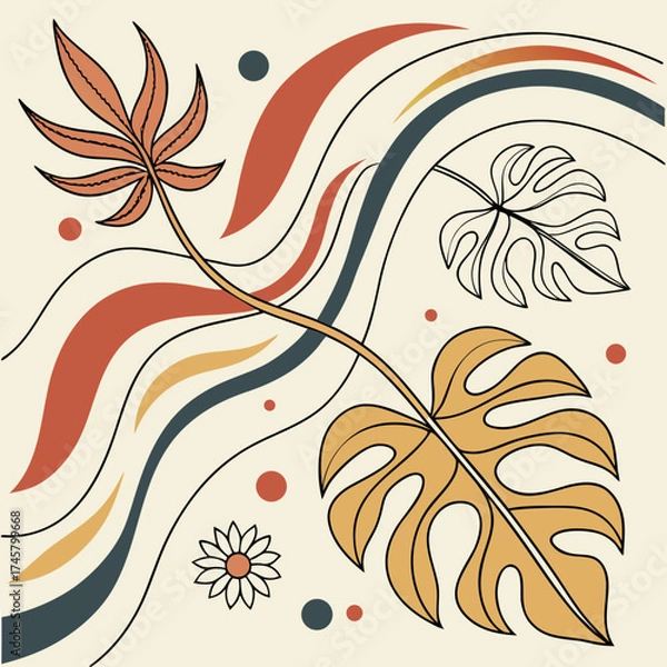Fototapeta seamless pattern with autumn leaves