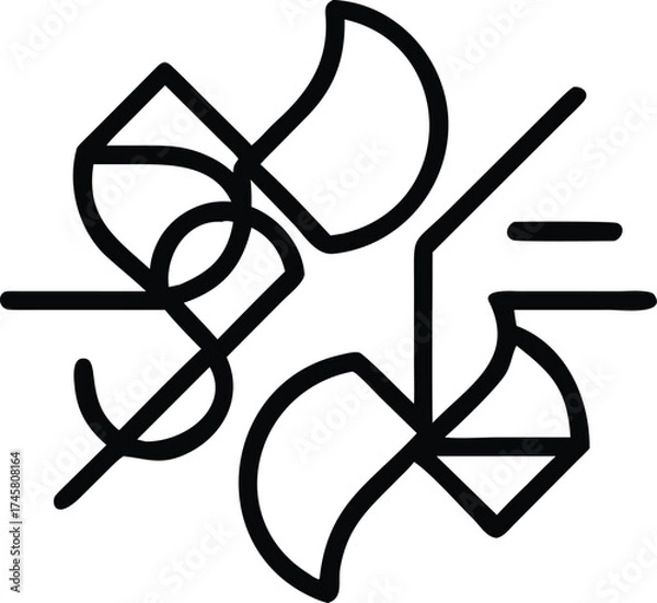 Fototapeta Abstract line art design vector illustration for modern logo and background use