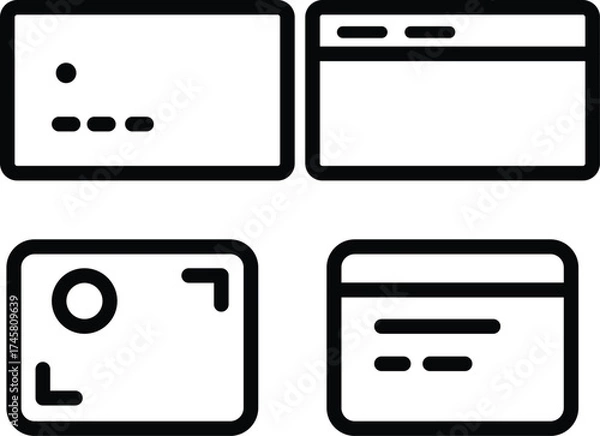 Fototapeta Interface elements ui design icons for web development and application design