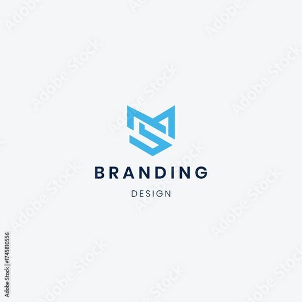 Fototapeta Flat design MS logo branding template