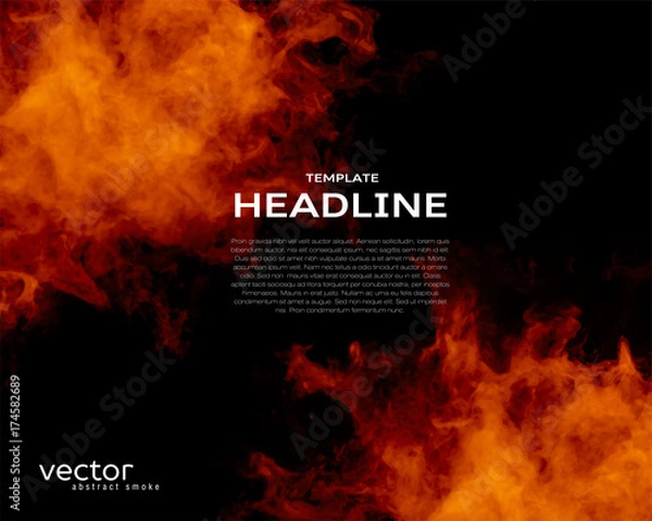 Obraz Vector template of flyer with fire shape.