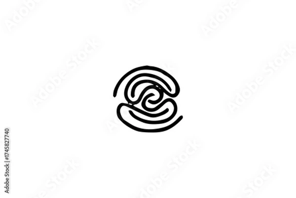 Obraz Organic Concentric Lines Glyph for Security Interface, Isolated 64x64 Single Icon, ideal for biometric authentication or unique digital identification elements.