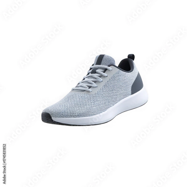 Fototapeta Gray athletic running shoe isolated on transparent background