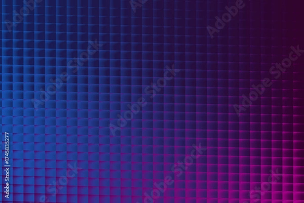 Fototapeta A captivating interplay of blue and purple hues in a geometric grid, creating a mesmerizing abstract pattern that evokes a sense of depth and dimension
