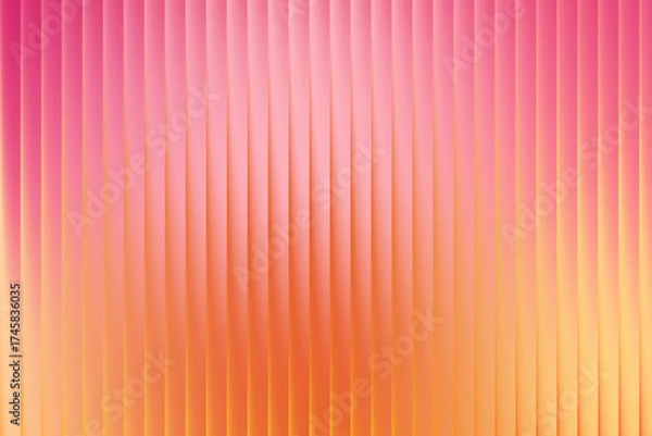 Fototapeta An elegant gradient of vertical lines, transitioning from vibrant pink to warm orange, creating a visually appealing and smooth abstract background pattern