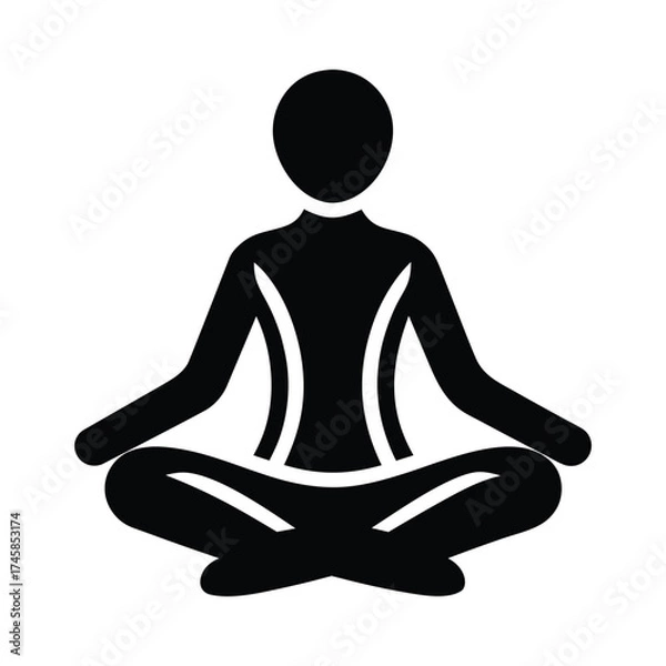 Obraz Person Meditating Pictogram Isolated on White Background
