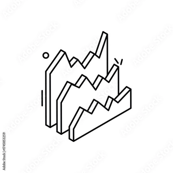 Fototapeta Area Chart vector icon