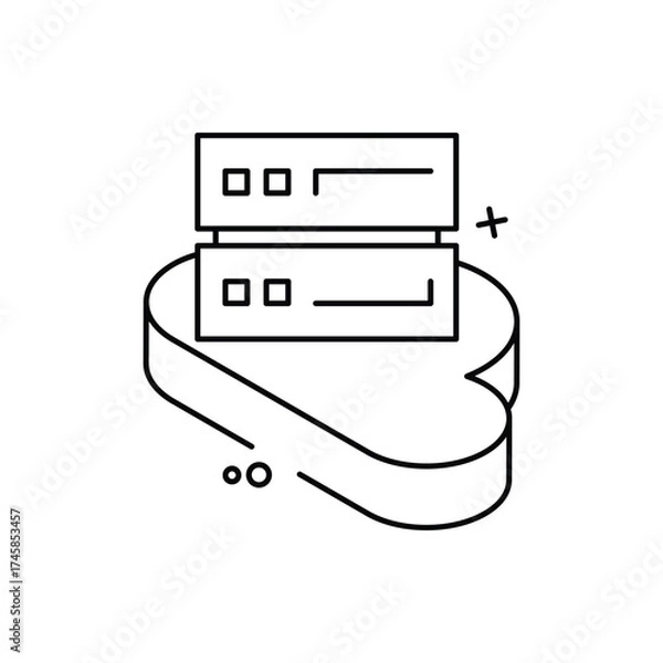 Fototapeta Cloud Data vector icon