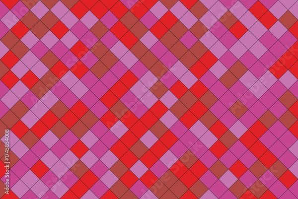 Obraz Colorful geometric pattern with red and pink hues abstract background design