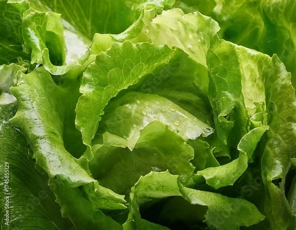 Obraz lettuce vegetable leaves close up background