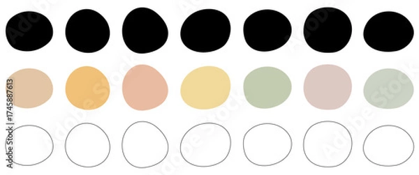 Obraz ASSORTIMENT DE FORMES RONDES DÉFORMÉES